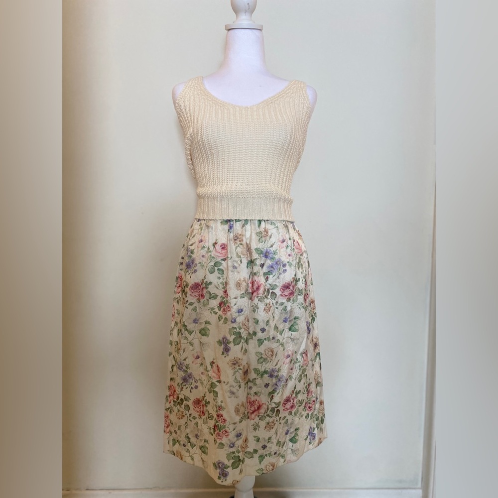 Cottagecore / Fairycore Floral A-Line Skirt, (S)